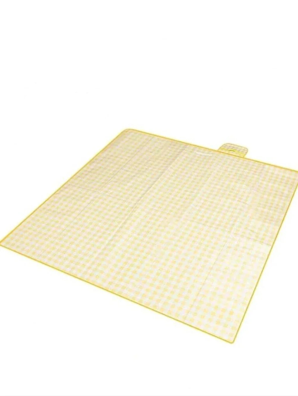 New Orange Yellow Gingham Picnic Large Mat Foldable Waterproof 77.5 in Square